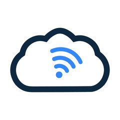 Cloud, technology, wifi icon.  Editable vector isolated on a white background.