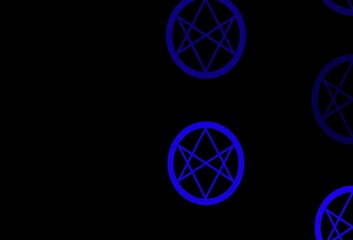 Naklejka premium Dark Purple, Pink vector texture with religion symbols.