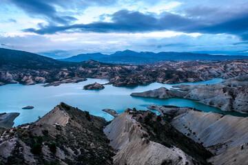 Obraz premium The swamp and ravines of Gebas at sunrise in Murcia, Spain