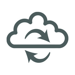 Cloud, network, refresh syncing icon. Gray vector graphics