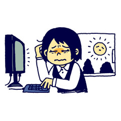 昼間から調子の悪い若い女性社員
