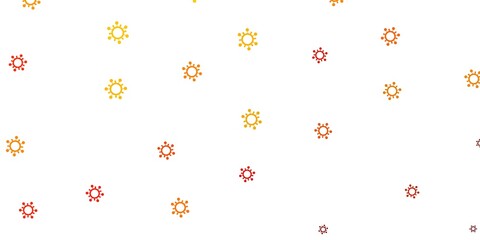 Light yellow vector template with flu signs.