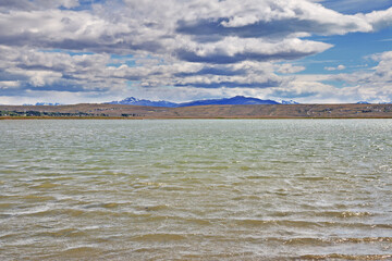 Lago argentino lake in Laguna Nimez Reserva, El Calafate, Patagonia, Argentina