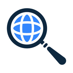 Global search icon.  Editable vector isolated on a white background.