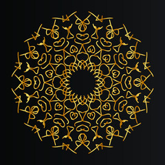 Luxury mandala design background in gold color
