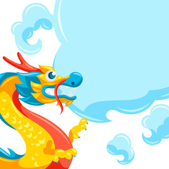 Card with Chinese dragon.