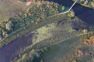 Lübeck Fluss Trave Landschaft Feld Kanu