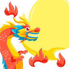 Obraz premium Card with Chinese dragon.