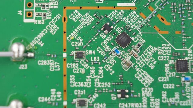 router motherboard chip macro transistors main board
