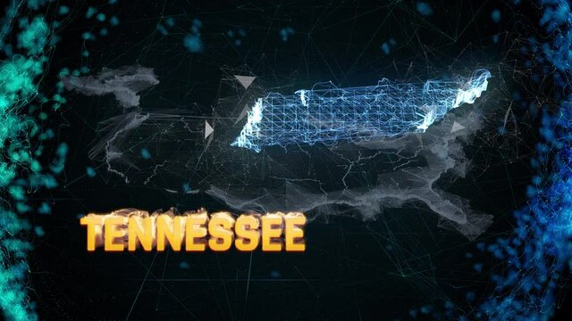Tennessee US federal state border map outline, news events, exit poll, sightings