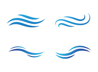 Water wave icon set isolated on white background. Collection of flat water wave icon for water logo design and icon template. Water wave vector	