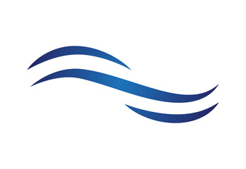 Water wave icon isolated on white background. Flat water wave icon for water logo design and icon template. Water wave vector	