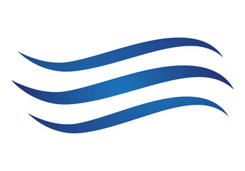 Water wave icon isolated on white background. Flat water wave icon for water logo design and icon template. Water wave vector	