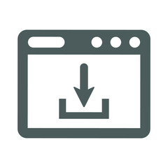 Download, webpage icon. Gray color vector