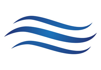 Water wave icon isolated on white background. Flat water wave icon for water logo design and icon template. Water wave vector	