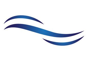 Water wave icon isolated on white background. Flat water wave icon for water logo design and icon template. Water wave vector	