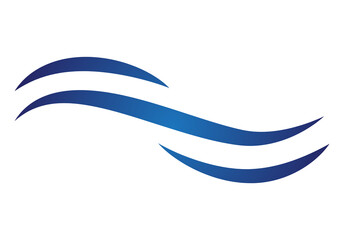 Fototapeta premium Water wave icon isolated on white background. Flat water wave icon for water logo design and icon template. Water wave vector 