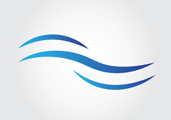 Water wave icon isolated on white background. Flat water wave icon for water logo design and icon template. Water wave vector	