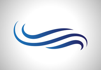Naklejka premium Water wave icon isolated on white background. Flat water wave icon for water logo design and icon template. Water wave vector 