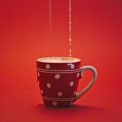 café au lait latte macchiato style pop art coloré photo studio publicitaire publicité petit...