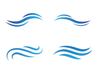 Water wave icon set isolated on white background. Collection of flat water wave icon for water logo design and icon template. Water wave vector	