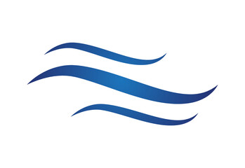 Obraz premium Water wave icon isolated on white background. Flat water wave icon for water logo design and icon template. Water wave vector 