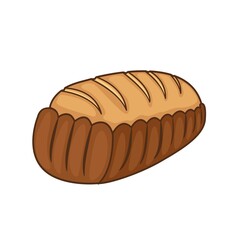 Vector bread icon. Illustration of sliced bread. whole wheat bread isolated on white background. bakery symbol