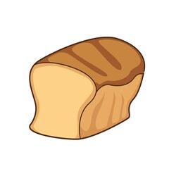 Vector bread icon. Illustration of sliced bread. whole wheat bread isolated on white background. bakery symbol