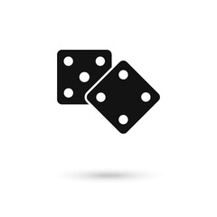 Dices. Dices Vector. Pley. Flat Icon. Dices Icon Picture.