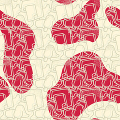 Obraz premium Seamless backdrop with the line hand drawn unusual abstract pattern.