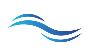 Water wave icon isolated on white background. Flat water wave icon for water logo design and icon template. Water wave vector	