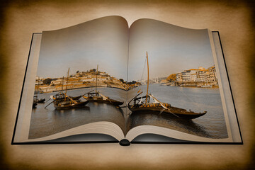 3D render of a typical portuguese boats used in the past to transport the famous port wine -...