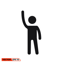 Icon vector graphic of stick figure, stickman good fir template
