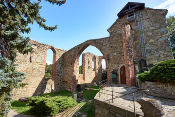 Cemetary in an old Ruin, St. Nicolai in Bautzen in Germany