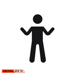 Icon vector graphic of stick figure, good for tampalte illustraion