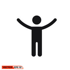Icon vector graphic of stick figure, good for tampalte illustraion