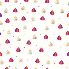 seamless colourful pastry pattern background with sweet meringue