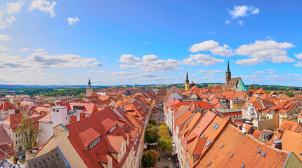 Cityscape of downtown district of Bautzen, a medieval city in east Germany.