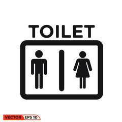 Icon vector graphic of toilet stickman logo, good for template