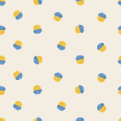 seamless hand draw pattern background with doodle two tone half circle shape