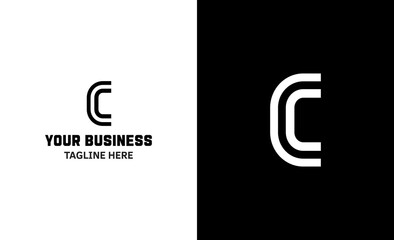 Letter C minimal vector logo. Icon mark design template