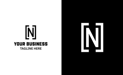 Letter N minimal vector logo. Icon mark design template