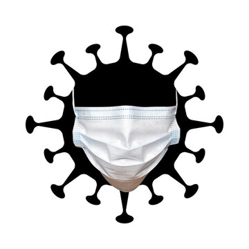 Schwarzer Virus mit Maske