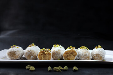 Milk peda/mawa ped or khoya peda is Indian traditional sweet made from milk ti celebrate festivals like Diwali.