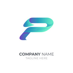 P logo modern letter shape. Creative initial letter p logo design