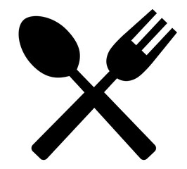 Knife and fork crossed Knife and spoon crossed / crossed black icon Crossed black icon