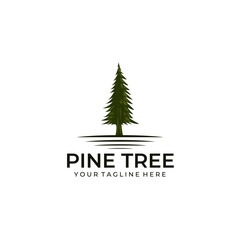 Fototapeta na wymiar Pine tree logo vector illustration design