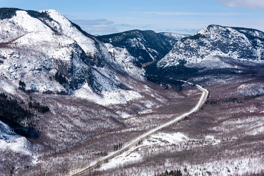 The La Chouenne Mount In The Grands Jardins National Park (SEPAQ) While The Winter, Quebec, Canada