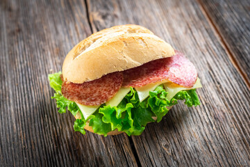 sandwich on wooden background