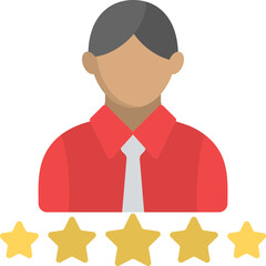 
A person with stars at the bottom flat icon
